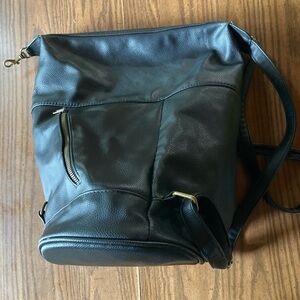 Mossimo supply co black faux leather backpack purse adjustable straps